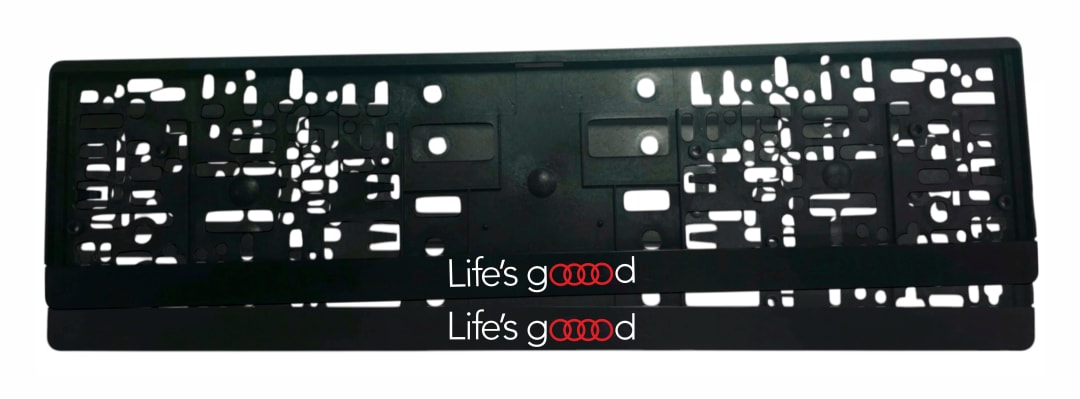 Рамка за регистрационен номер Audi Life's Good с UV печат надпис