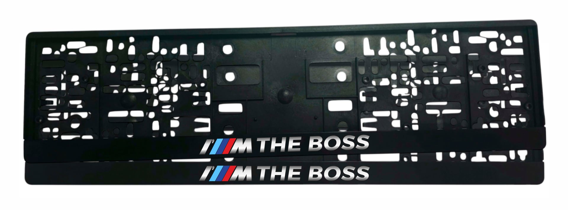 Рамка за регистрационен номер BMW I Am The Boss с UV печат, комплект 2 броя