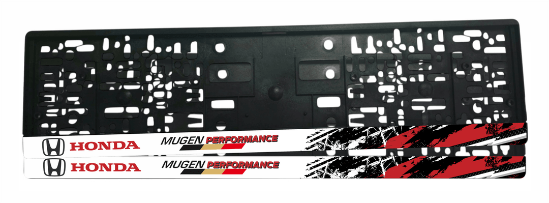 Рамка за регистрационен номер Honda Mugen Performance v2 с UV печат и надпис MUGEN PERFORMANCE