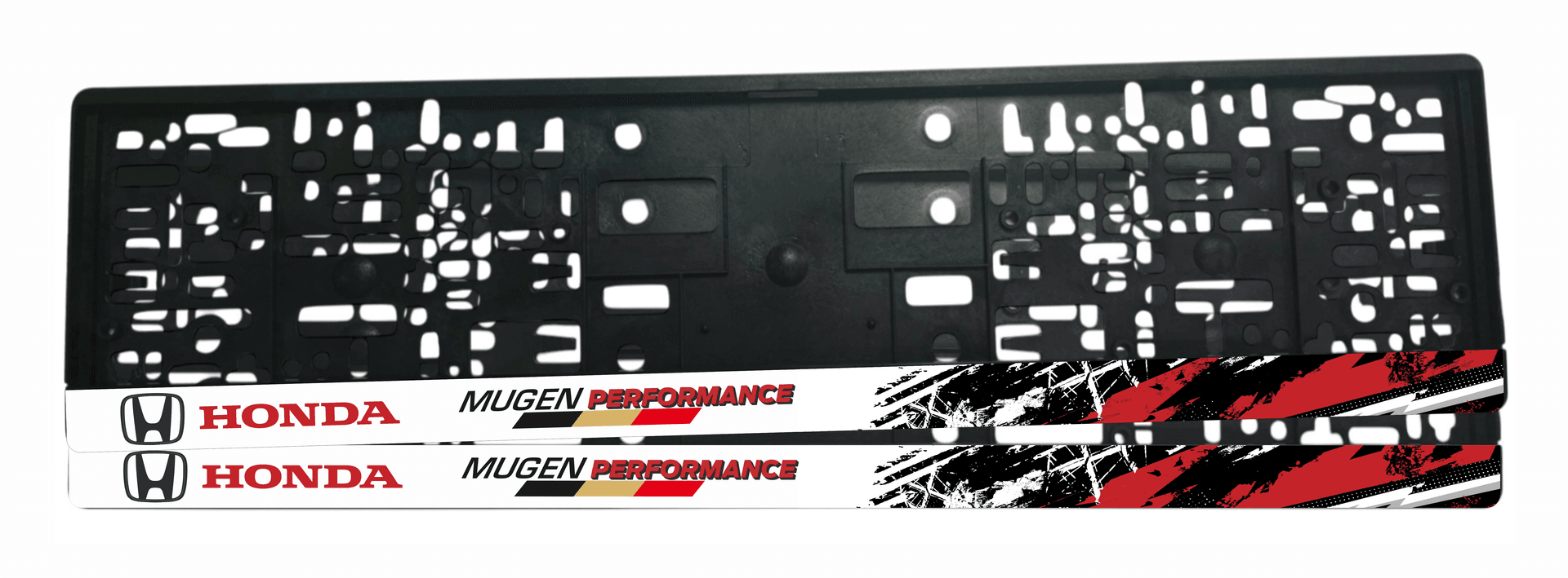 Рамка за регистрационен номер Honda Mugen Performance v2 с UV печат и надпис MUGEN PERFORMANCE