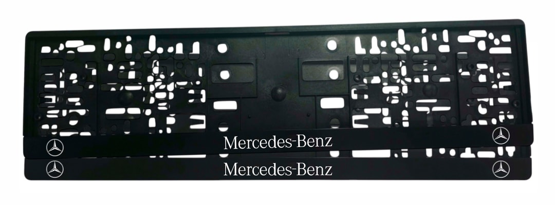 Рамка за регистрационен номер Mercedes-Benz v2 с UV печат, комплект 2 броя