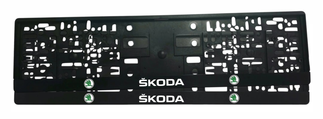 Рамка за регистрационен номер Škoda с UV печат надпис за Octavia Superb Kodiaq