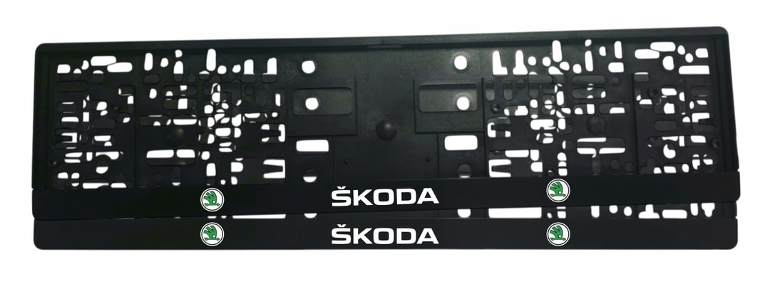 Рамка за регистрационен номер Škoda с UV печат надпис за Octavia Superb Kodiaq