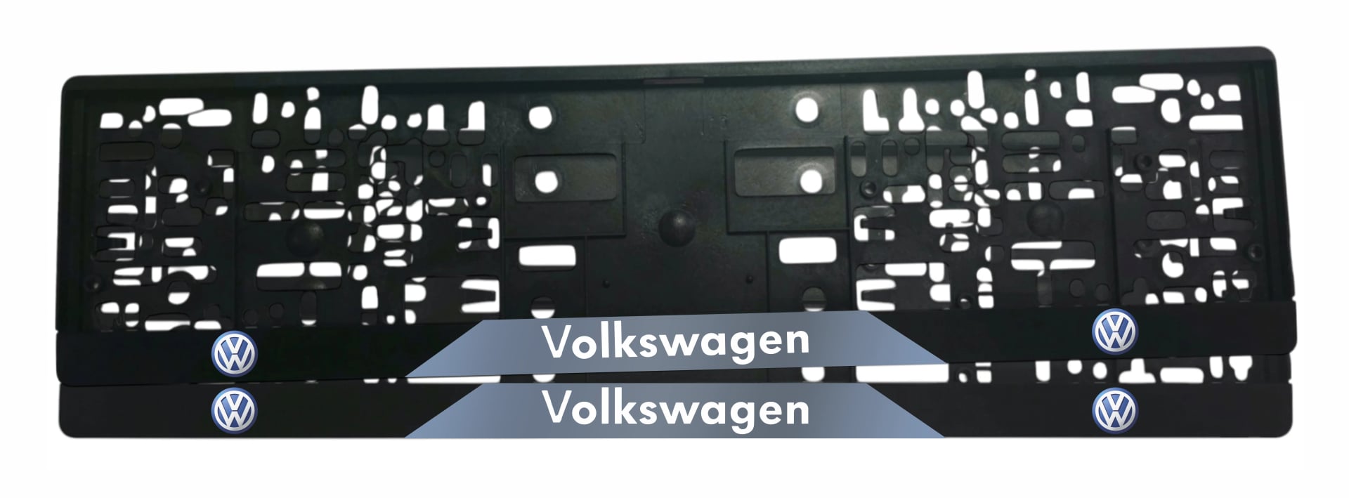 Рамка за регистрационен номер Volkswagen v3 с UV печат, надпис VOLKSWAGEN, комплект 2 броя