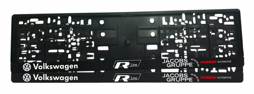 Рамка за регистрационен номер Volkswagen R-Line Jacobs Gruppe с UV печат