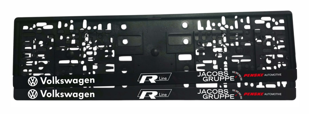 Рамка за регистрационен номер Volkswagen R-Line Jacobs Gruppe с UV печат