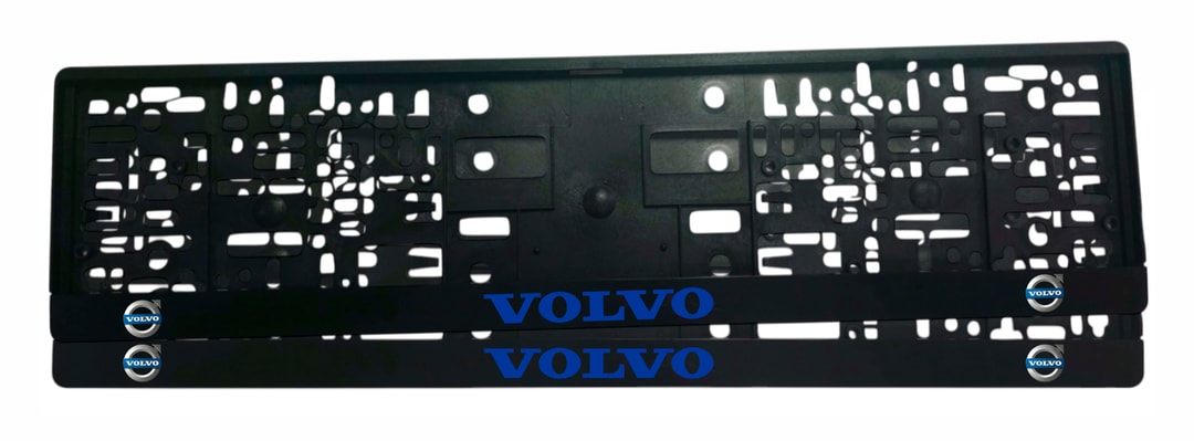 Рамка за регистрационен номер Volvo v2 с UV печат и надпис VOLVO, комплект 2 бр